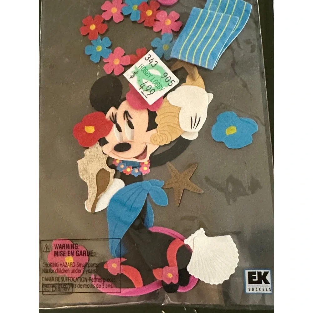 Disney Mickey Minnie Mouse Dimensional Stickers 2 Pk New Tropical Beach 3D Craft